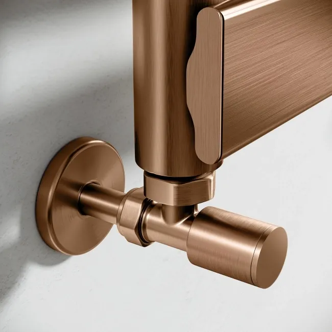 Santorini Brushed Copper Flat Panel Heated Towel Rail 1600x450mm