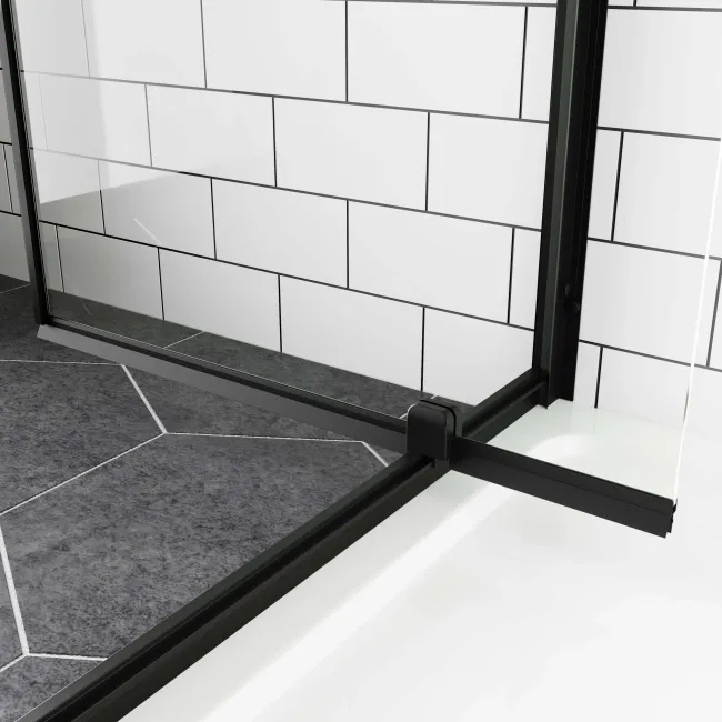 London Matt Black 6mm Pivot Shower Door 900mm