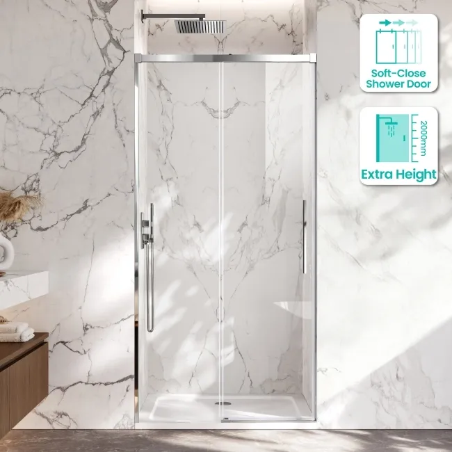 Lisbon 8mm Soft-Closing Sliding Shower Door 1000mm