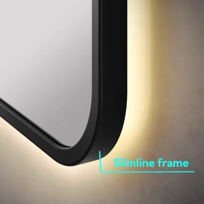 Mila Black Framed Backlit Illuminated LED Mirror With BLUETOOTH Speaker 800x600mm