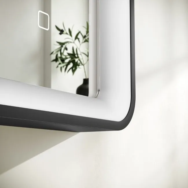 Libby Matt Black Illuminated LED Mirror 800x600mm