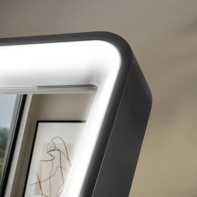 Libby Matt Black Illuminated LED Mirror 1026x655mm