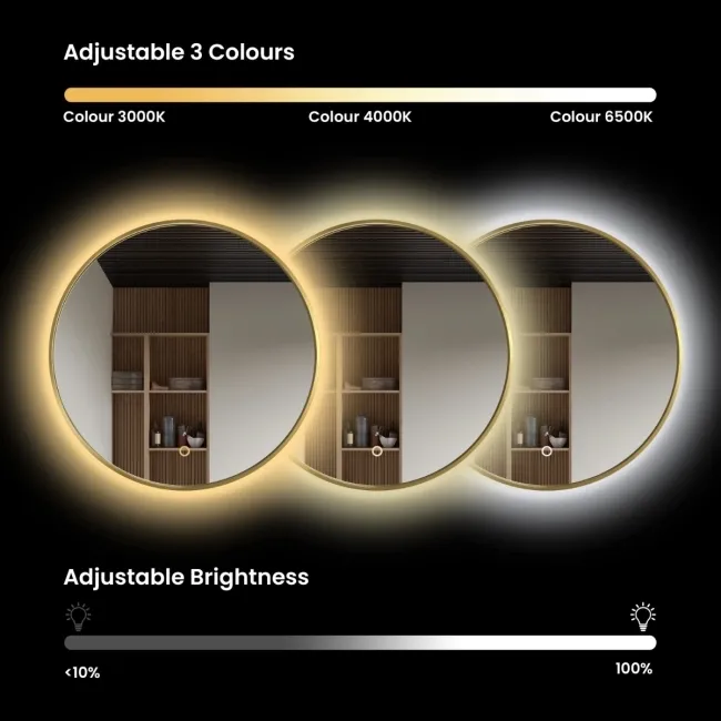 Libby Brushed Brass Illuminated LED Mirror 800x600mm
