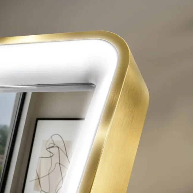 Libby Brushed Brass Illuminated LED Mirror 1026x655mm