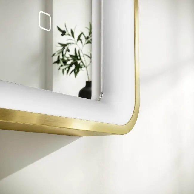 Libby Brushed Brass Illuminated LED Mirror 1026x655mm
