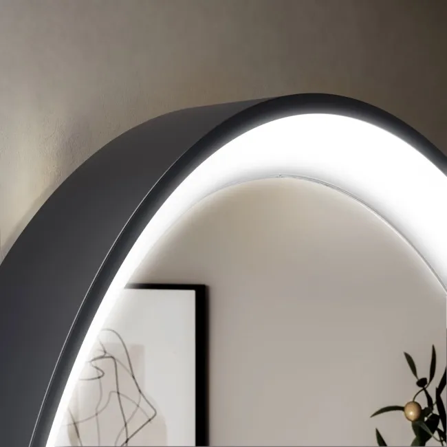 Libby Matt Black Illuminated LED Mirror 806x813mm