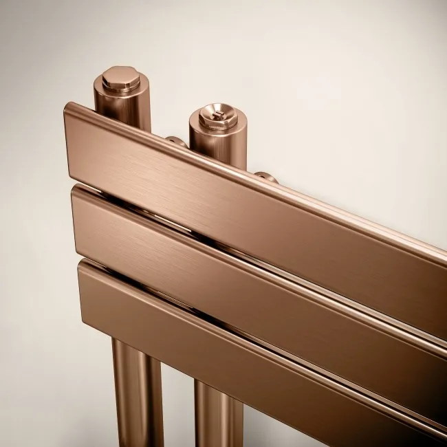 Seville Electric Brushed Copper Designer Flat Panel Heated Towel Rail 800x450mm