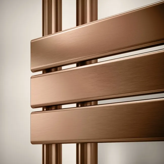 Seville Electric Brushed Copper Designer Flat Panel Heated Towel Rail 1600x450mm