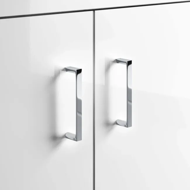 Quartz Gloss White Basin Vanity and Back To Wall Toilet Unit 1150mm - Excludes Toilet