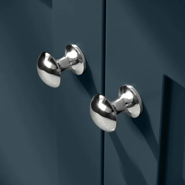 Capri Navy Blue Basin Vanity and Back To Wall Unit 1050mm (Excludes Toilet) - Chrome Handles