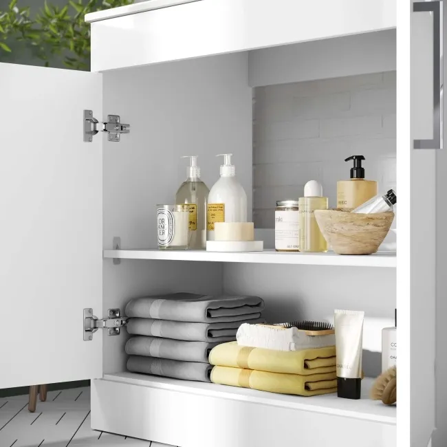 Mersey Gloss White Vanity 800mm - Excludes Counter Top Basin