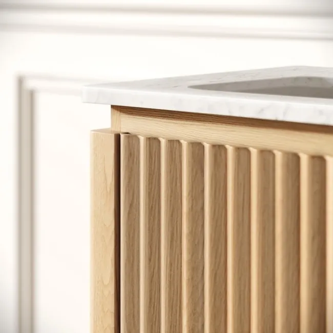 Maru Oak Carrara Marble Vanity Unit & Undermount Basin 800mm
