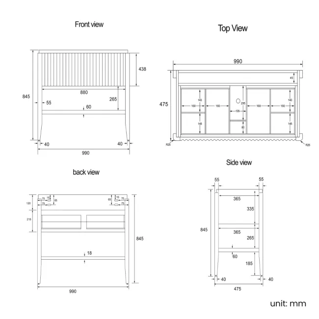 Maru Walnut Carrara Marble Vanity Unit & Undermount Basin 1000mm