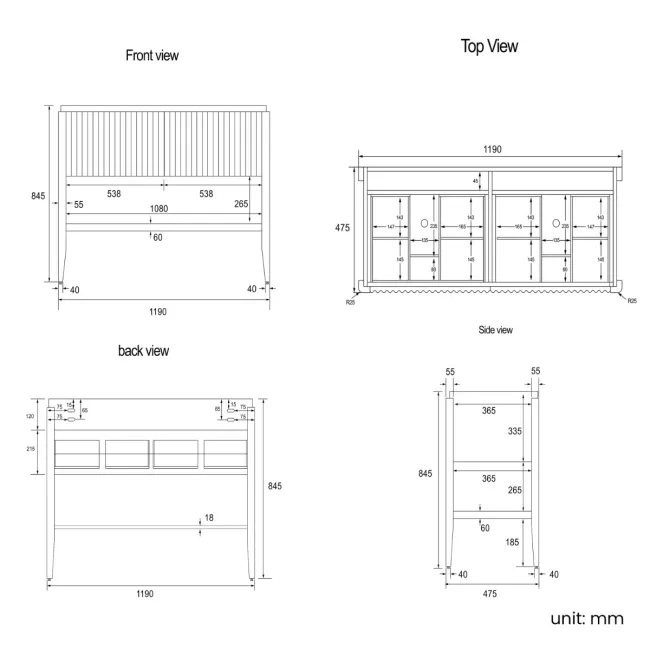 Maru Walnut Carrara Marble Vanity Unit & Undermount Basin 1200mm
