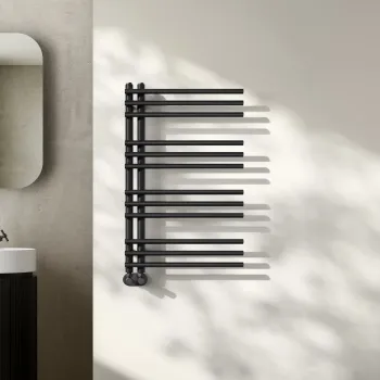Cannes Matt Black Designer Heated Towel Rail 800x500mm