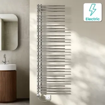 Cannes Electric Chrome Designer Heated Towel Rail 1600x500mm