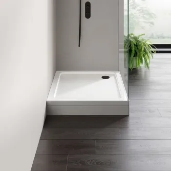 London Rectangular Stone Shower Tray 1000x800mm & Riser Kit
