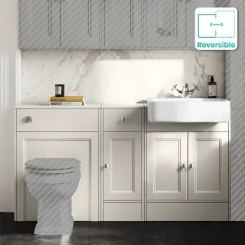 Monaco Chalk White Combination Vanity Basin 1500mm (excludes Pan + Cistern)