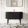 Positano Black Oak Curved Vanity Unit & Matt White Stone Basin 1200mm