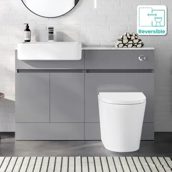 Foster Stone Grey Combination Vanity Basin with Marble Top & Boston Toilet 1200mm