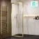 Antwerp Brushed Brass Framed Easy Clean 8mm Wet Room Shower Glass Panel 800mm