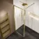 Antwerp Brushed Brass Framed Easy Clean 8mm Wet Room Shower Glass Panel 800mm