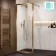 Antwerp Brushed Copper Framed Easy Clean 8mm Wet Room Shower Glass Panel 800mm