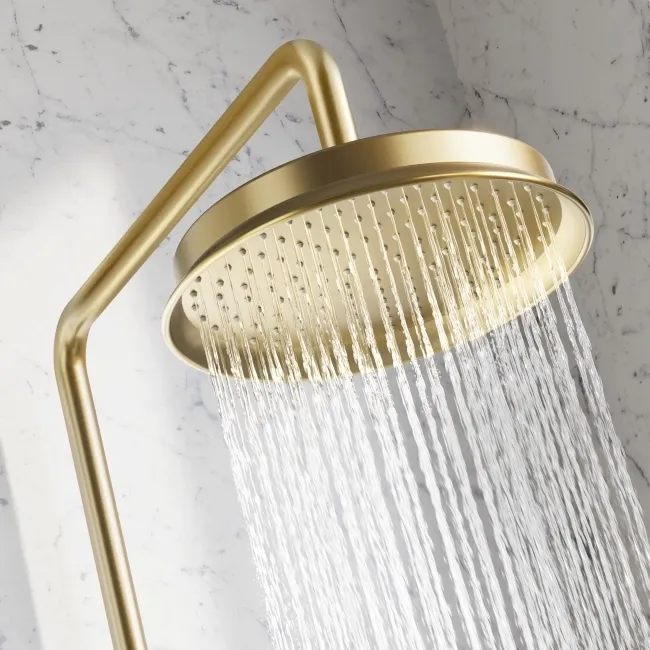 Corrib Premium Brushed Brass Round Thermostatic Shower Set