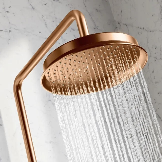 Corrib Premium Brushed Copper Round Thermostatic Shower Set