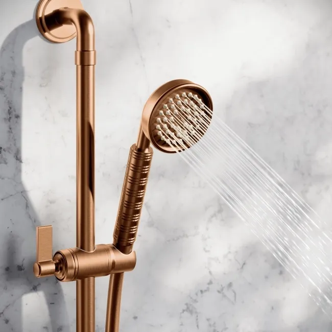 Corrib Premium Brushed Copper Round Thermostatic Shower Set