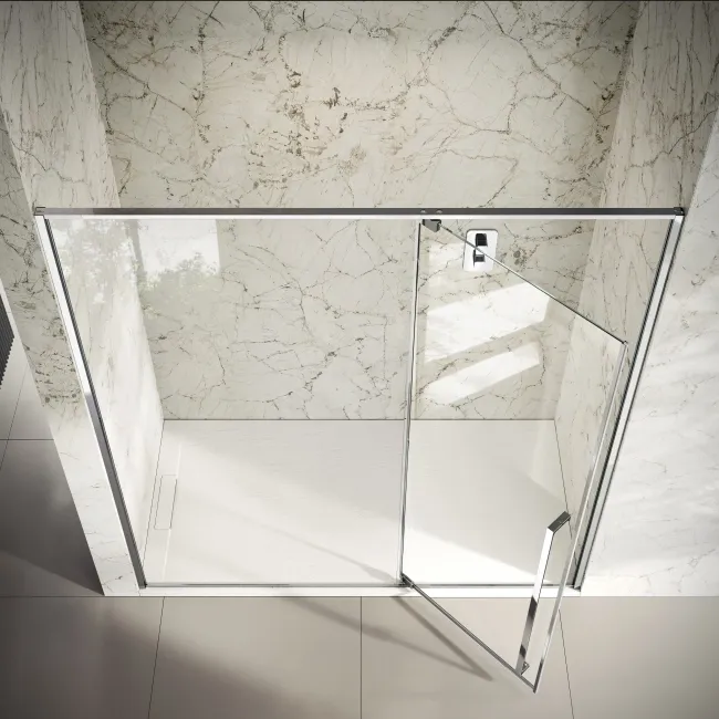 Cologne Stainless Steel Easy Clean 8mm Hinged Shower Door 1700mm