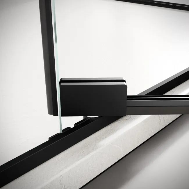 Cologne Matt Black Easy Clean 8mm Hinged Shower Door 1200mm