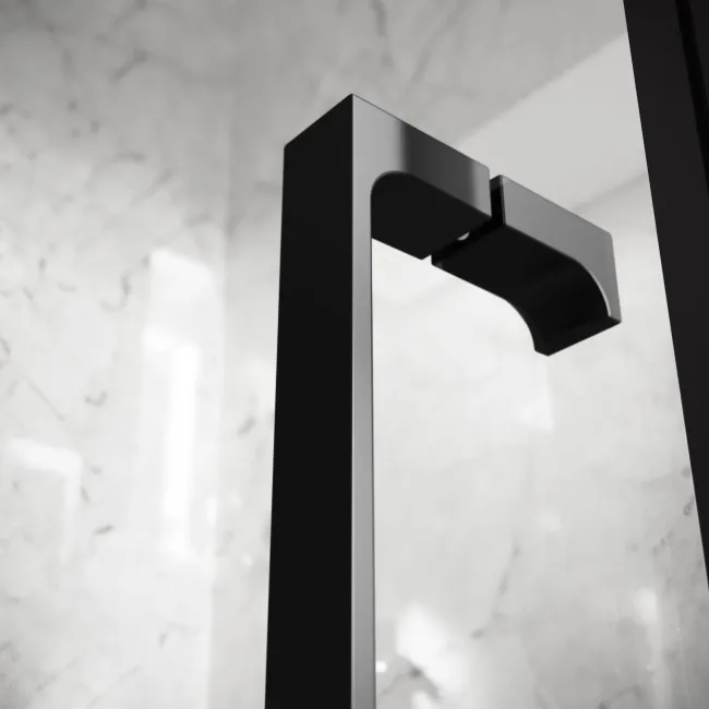 Cologne Matt Black Easy Clean 8mm Hinged Shower Door 1500mm