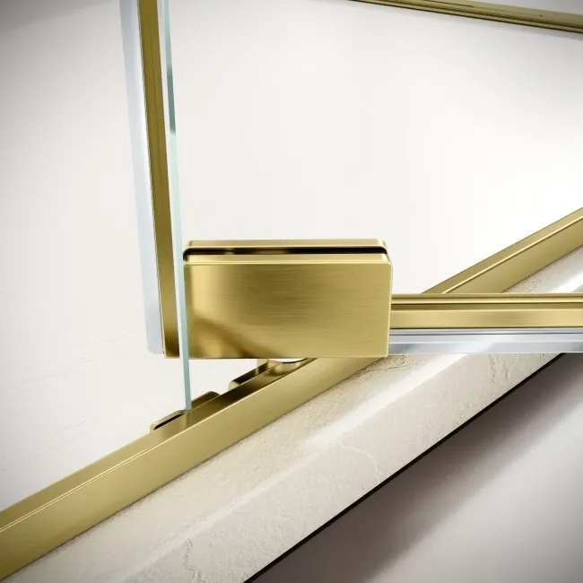 Cologne Brushed Brass Easy Clean 8mm Hinged Shower Door 1400mm