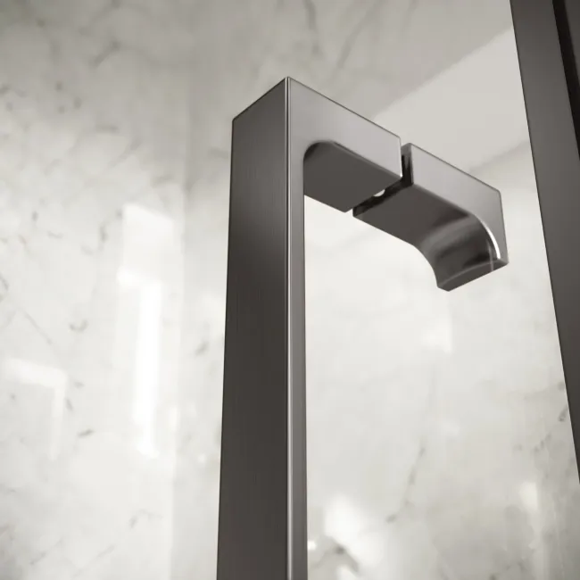 Cologne Brushed Gunmetal Easy Clean 8mm Hinged Shower Door 1500mm