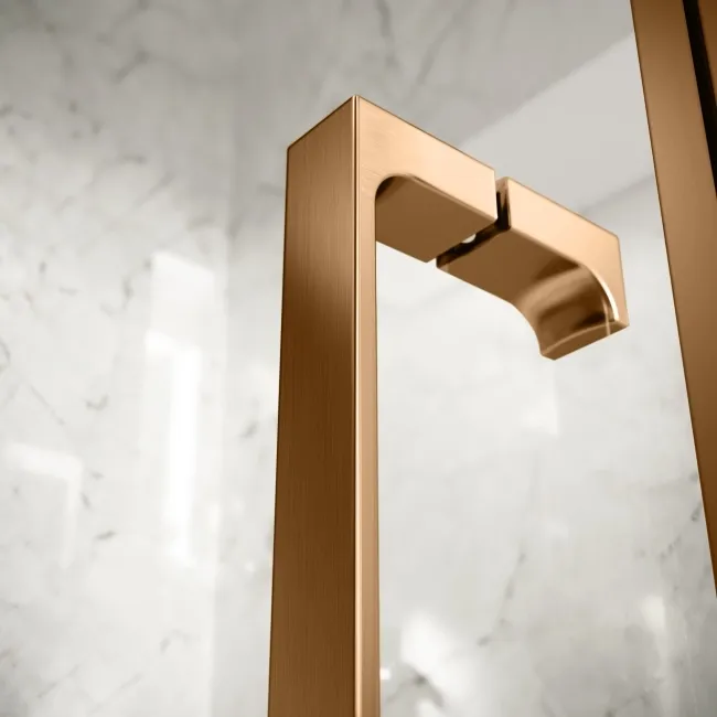 Cologne Brushed Copper Easy Clean 8mm Hinged Shower Door 1400mm