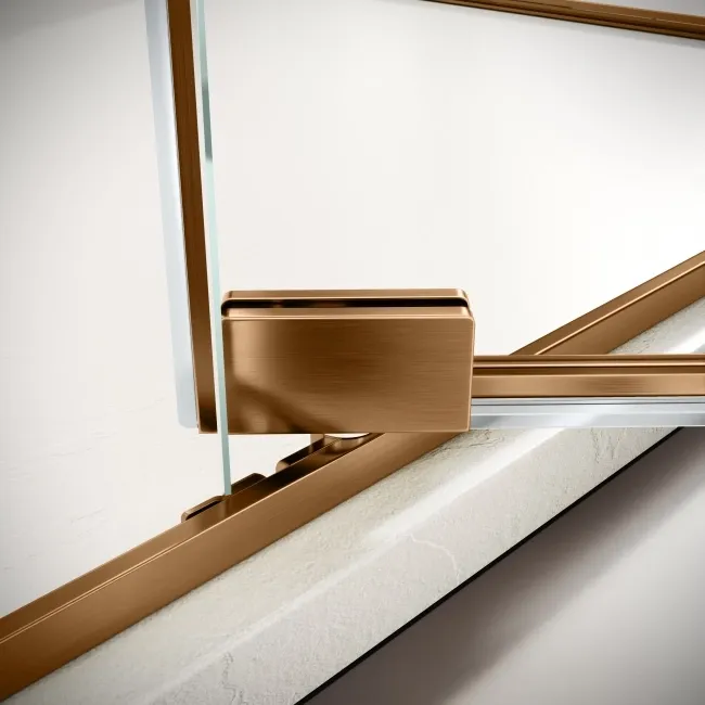 Cologne Brushed Copper Easy Clean 8mm Hinged Shower Door 1700mm