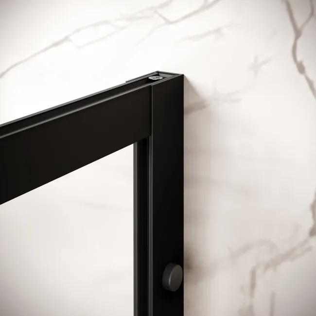Antwerp Matt Black Framed Easy Clean 8mm Wet Room Shower Glass Panel 900mm
