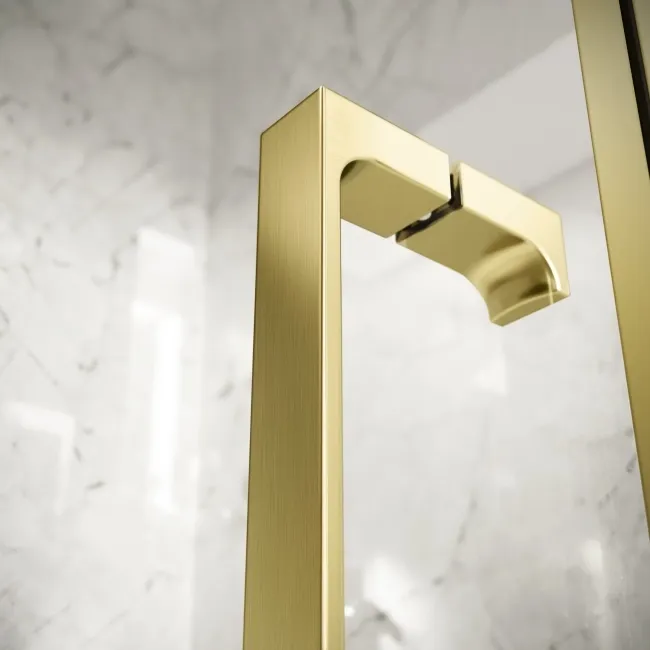 Cologne Brushed Brass Easy Clean 8mm Hinged Shower Enclosure 1200x900mm