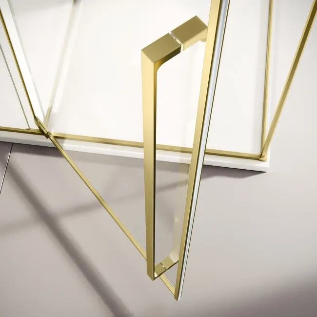 Cologne Brushed Brass Easy Clean 8mm Hinged Shower Enclosure 1400x800mm