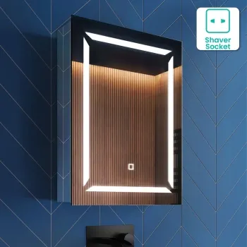 Haisley Cloakroom Illuminated LED Mirror Cabinet 600x450mm