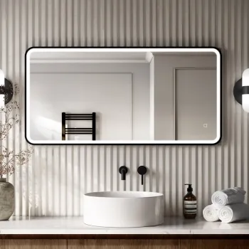 Mila Black Framed Illuminated LED Mirror 600x1200mm
