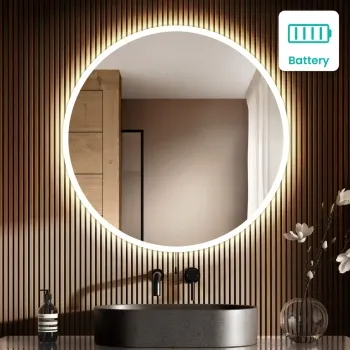 Grace Battery Powered Illuminated LED Mirror 800mm