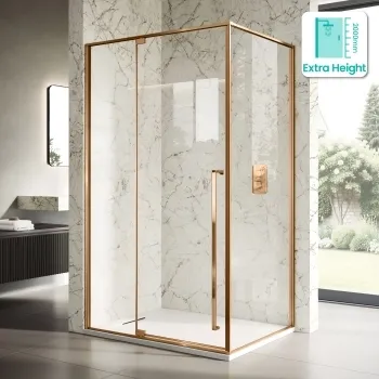 Cologne Brushed Copper Easy Clean 8mm Hinged Shower Enclosure 1200x900mm