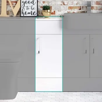 Harper Gloss White Side Cabinet Unit 300mm